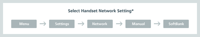 Select Handset Network Setting*