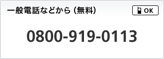 ��ʓd�b����i�����j �m�t���[�R�[���n0800-919-0113